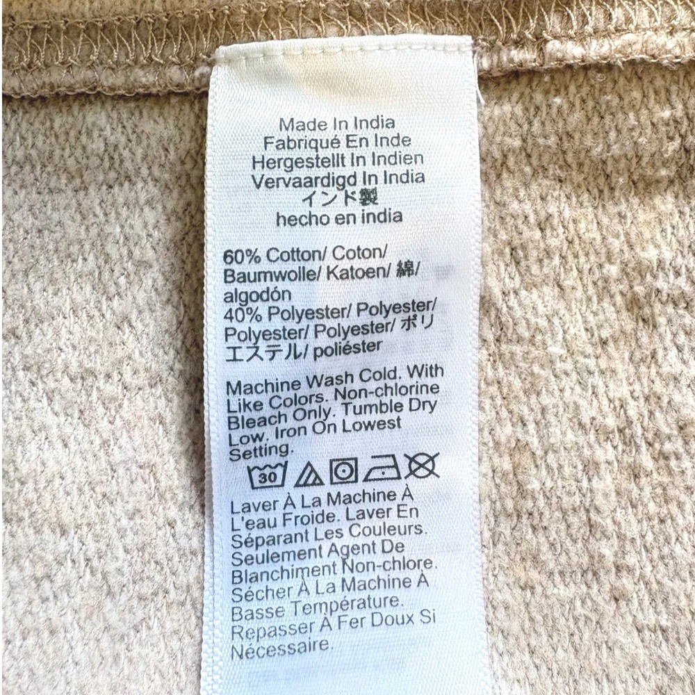 J.Crew Authentic Fleece Shawl Collar Cardigan Medium Beige Oatmeal Cozy Gorpcore - Picture 4 of 5